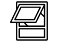 Simple black silhouette of a window