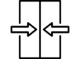 Simple black sliding door icon